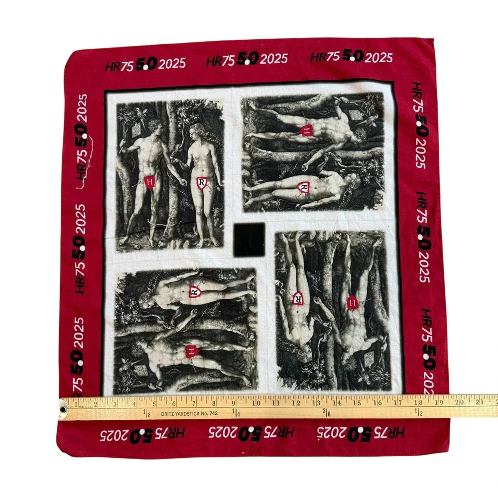 Red Graphic Bandana‎ Albrecht Durer Adam and Eve Art Scarf 20x21